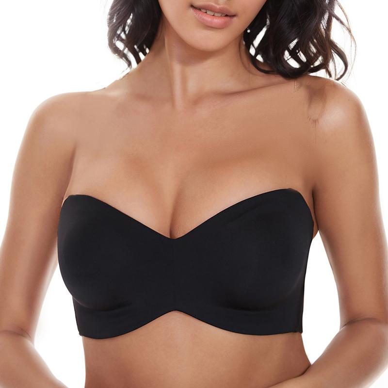 Reggiseni senza spalline da donna Reggiseno sfoderato antiscivolo Lingerie invisibile senza cuciture Reggiseno di supporto taglie forti Reggiseni push up