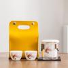 The small gift set for business cultural and creative banks can be made as a mutton-fat jade porcelain kung fu travel tea set souvenir