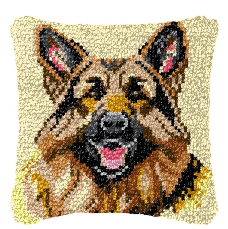 Cute Animals Latch Hook Kit Embroidery Pillow Knotted Stitch Embroidery Kit Hand Hooks Knitted Carpet Latch Hook Rug Kits Decor 