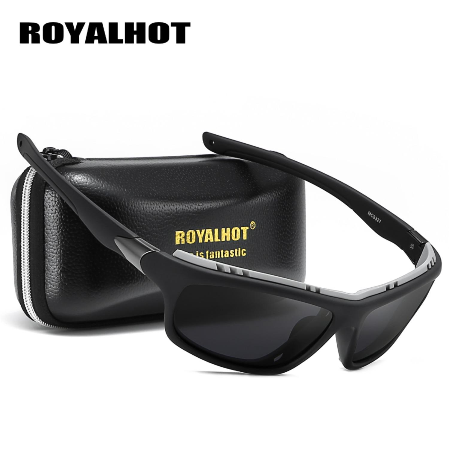 

RoyalHot унисекс поляризационные эластичные спортивные солнцезащитные очки винтажные солнцезащитные очки ретро очки оттенки, UV400 чёрный