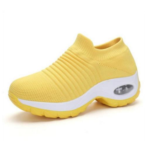 TEMU large size women's shoes air cushion fly-woven sneakers overalls fashion rocking shoes casual shoes socks shoes