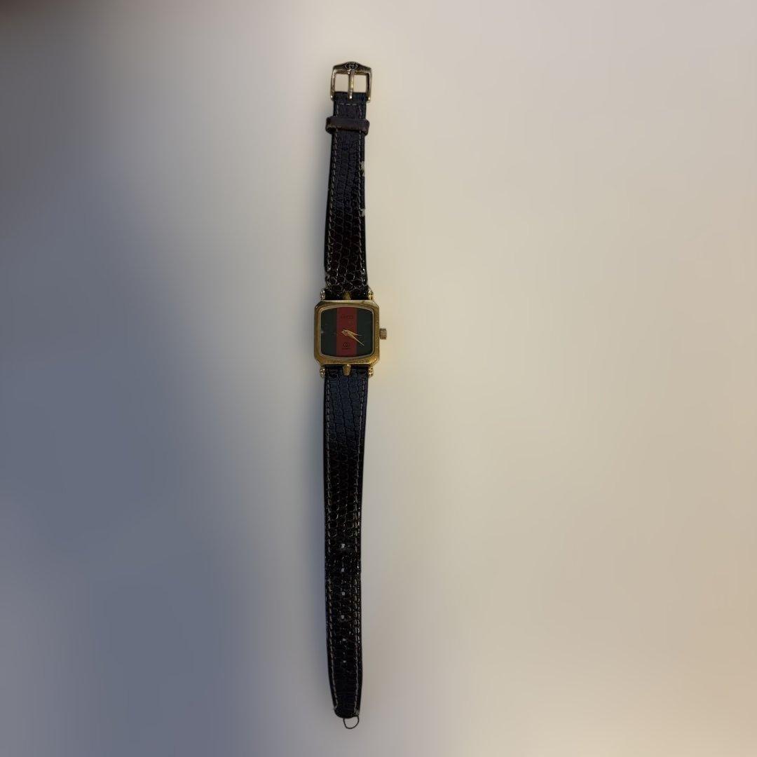 Used Old GUCCI watch quartz sherry line gold