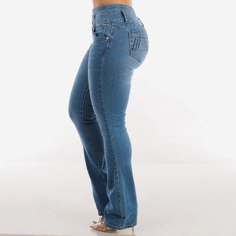 Spring new hip-lifting elastic jeans women's sexy thin high-waisted micro-pull pants