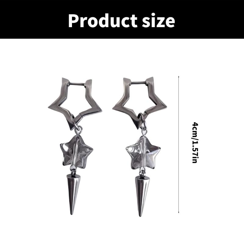 Trendy Asymmetrical Star Conical Earrings Comfortable Ear Rings Accessory Handmade Women Jewelry for Daily Wear