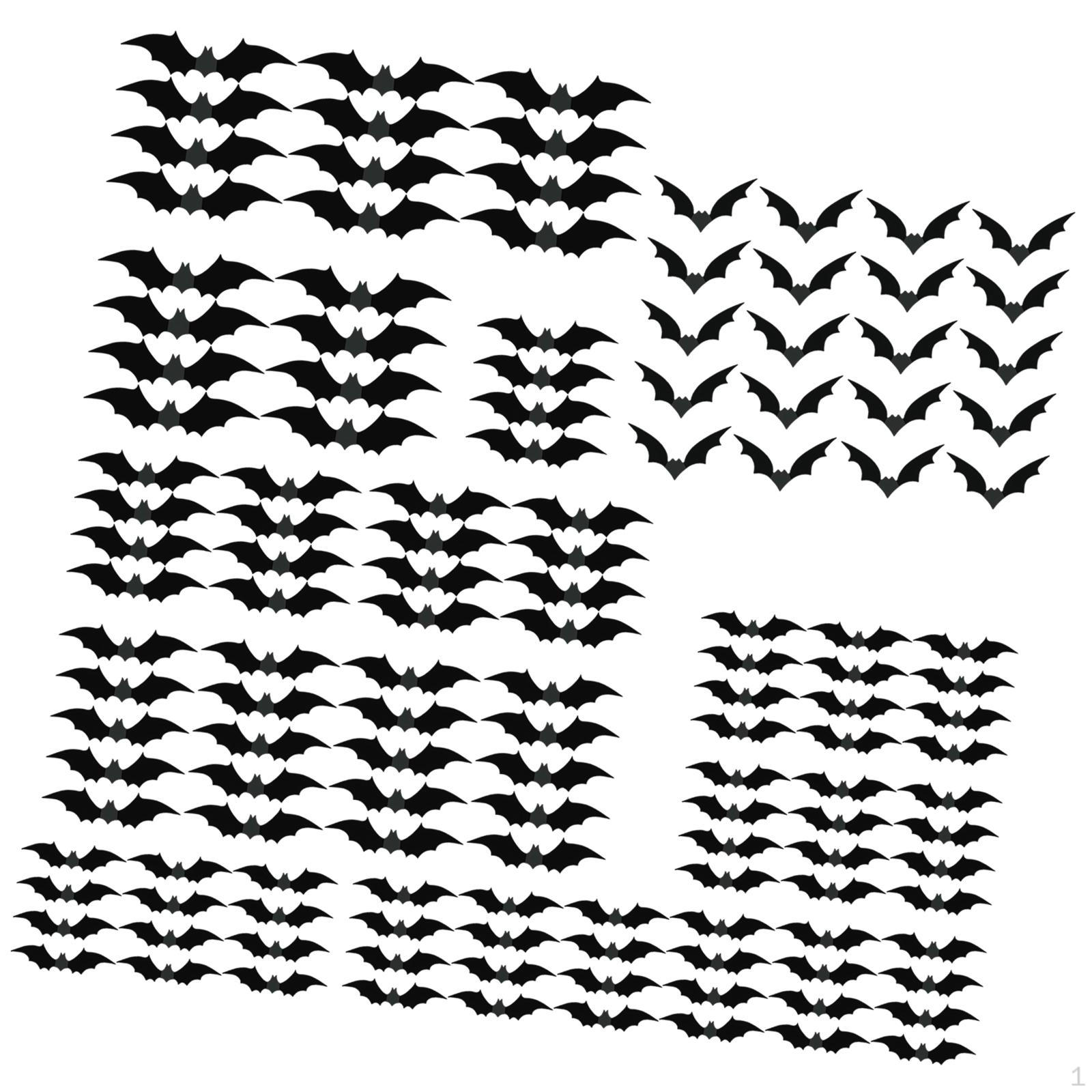 

140 Pieces Halloween Bats Decoration Set ,Wall Decals, Room Decor 5 Different Sizes 3D Stickers