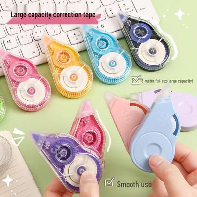 Large Capacity Cute Cartoon Correction Tape Set In Pastel Colors - Student Stationery
