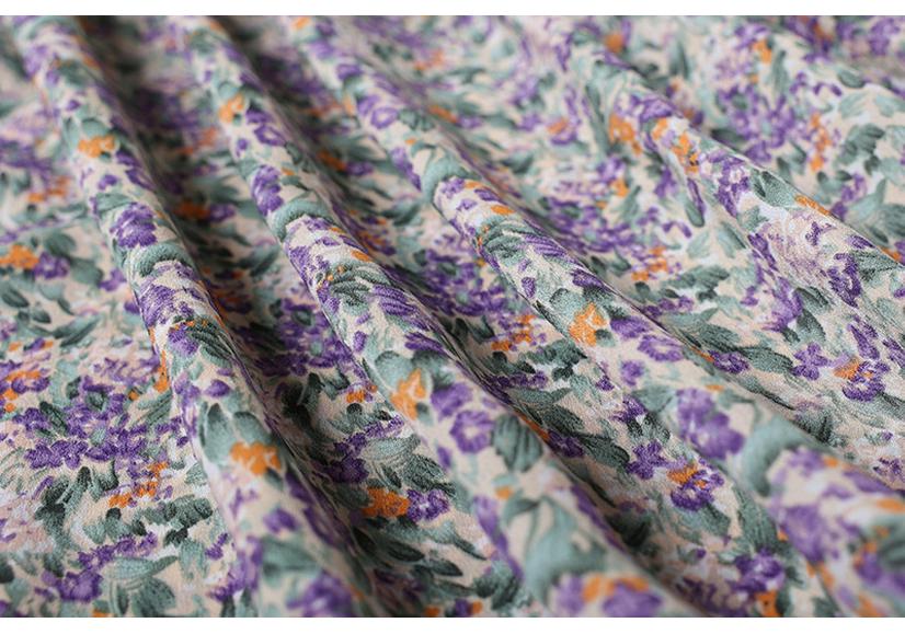 French Design Floral Short-Sleeved Summer Dress for Women