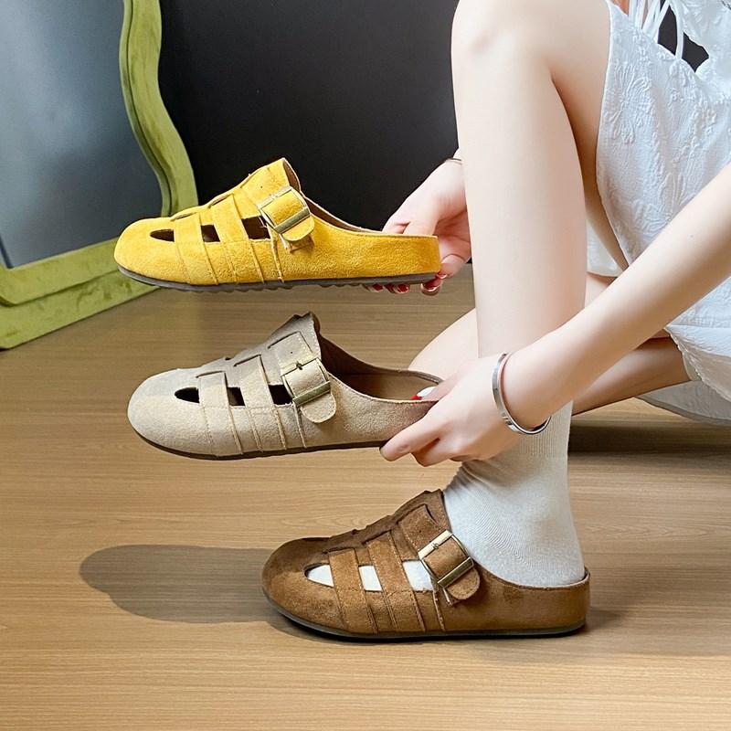 Summer new half-tray white shoes women's mesh breathable student board shoes casual shoes increase orgasm