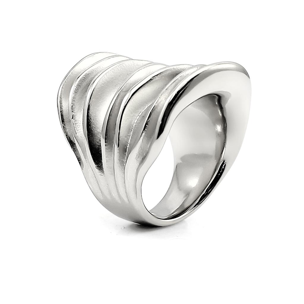Fashion Pleated Ring Magazine Style Finger Stainless Steel 316L High Quality Jewelry 18k Gold Women Wedding