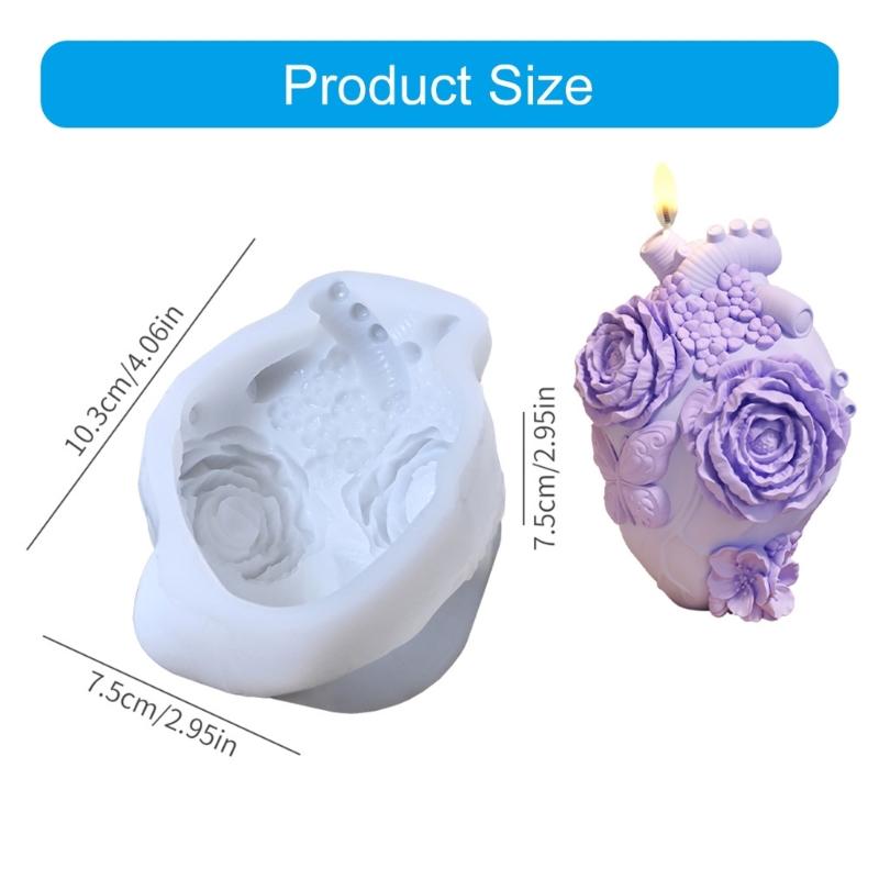Silicone Molds Flower Heart Candle Molds Epoxy Resin Molds Soap Molds Castings Molds 3D Flower Plasters Molds