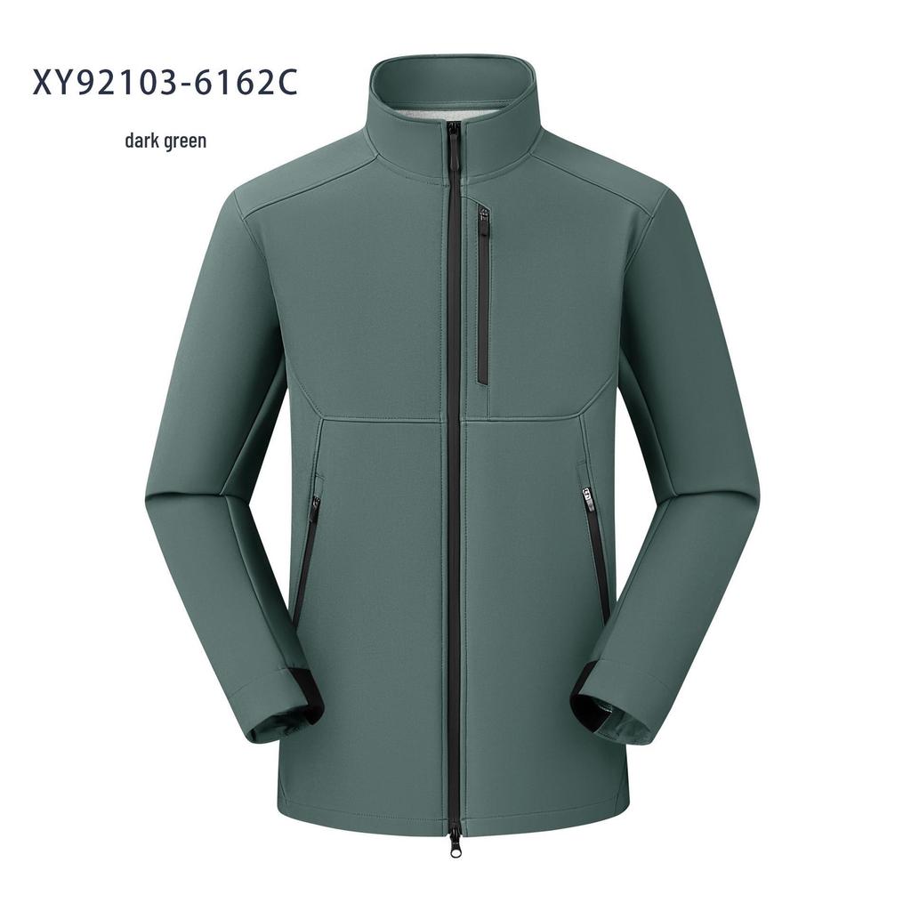 Unisex Windproof & Waterproof Softshell Jacket with Stand-up Collar - Custom Logo Embroidery Available