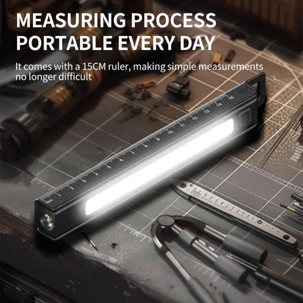 Magnetic Folding Strong Work Light 180° Rotable Multi-Function Ruler & Inspection LED Pen Flashlight for Outdoor Camping