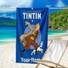 Personalisierbares Strandtuch Tintins Abenteuerstadt Strandtuch, Weiche Mikrofaser, Geschenk für Sie/Ihn, Geburtstag, für Pool, Strand, Reisen, Fan-Geschenke