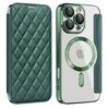 Applicable To iPhone16 Yadun Xiaoxiangfeng Magnetic Mobile Phone Case Anti-theft Brush Apple 15 Lambskin Rhombus Leather Case
