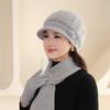 Women's winter velvet thickened cold and warm knitted wool hat middle-aged and elderly rabbit hair mother hat scarf gloves