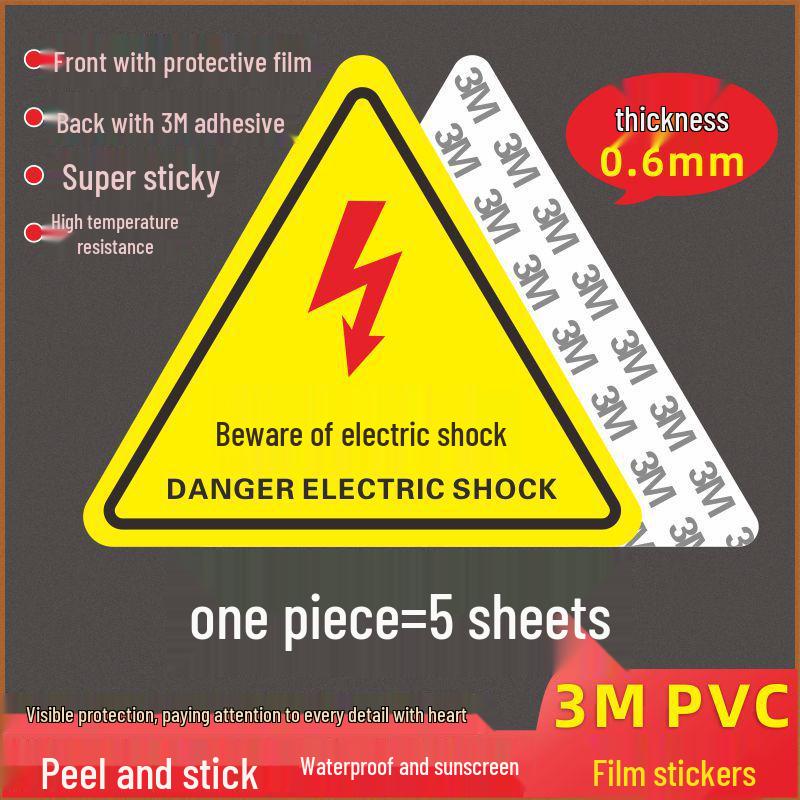 Electric Shock Warning Sticker - Caution Symbol for Distribution Box