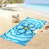 Blue Flower with Wavy Background Beach towel quick-drying for travel outdoor sports jogging beach and swimming