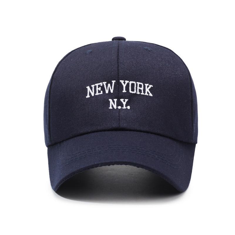 Spring Autumn Outdoor 100% Cotton Twill 6 Panel Adjustable Breathable Waterproof Metal Buckle NEW YORK NY Letter Curved Sporty