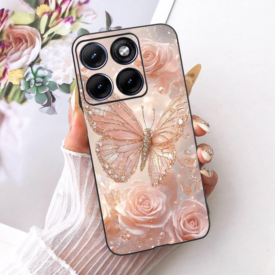 For Funda Motorola Edge 70 Fusion 2026 Phone Case New Fashion Flower Bow Soft Black Silicone Cover For Moto Edge 70Fusion+ Cases