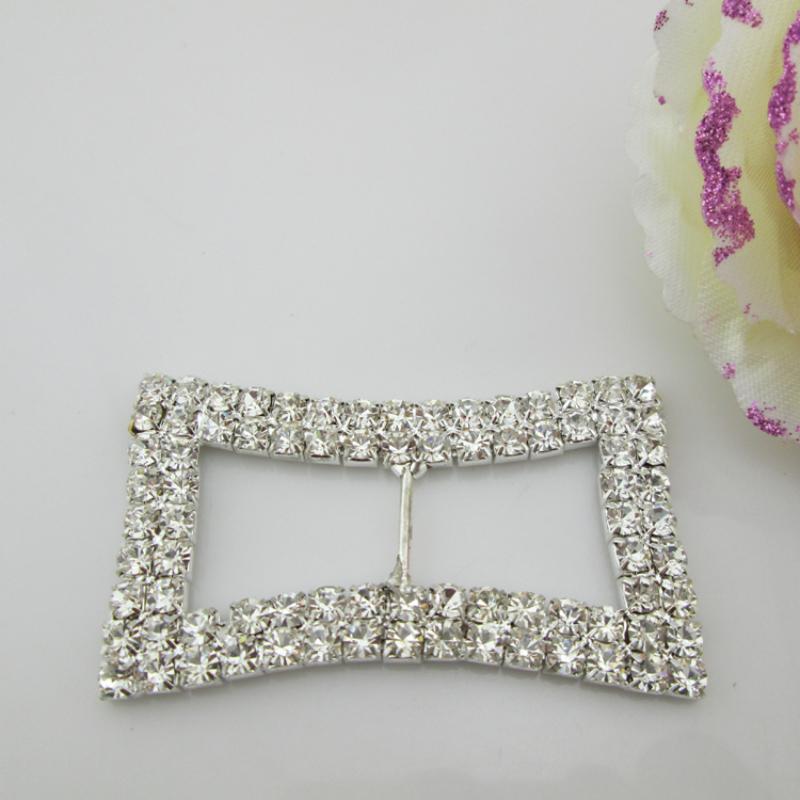 Rhinestone Invitation Ribbon Slider Buckle for Ribbons Wedding Supply Gift Wrap Hair Bow Center