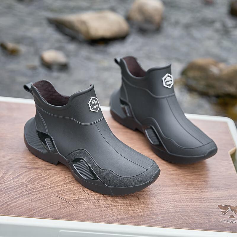 Summer New Rain Boots Rain Shoes Men's Short Tube Waterproof and Non-slip PVC Water Shoe Cover Outdoor Wear-resistant Work Shoes