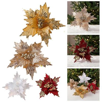 DIY Flower Arrangement Sequined Christmas Flowers Simulated Christmas Flowers