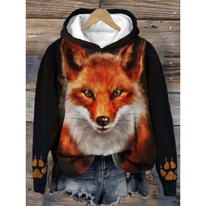Womens Oversized Crewneck Sweatshirt With 3D Dog Print Christmas Collection