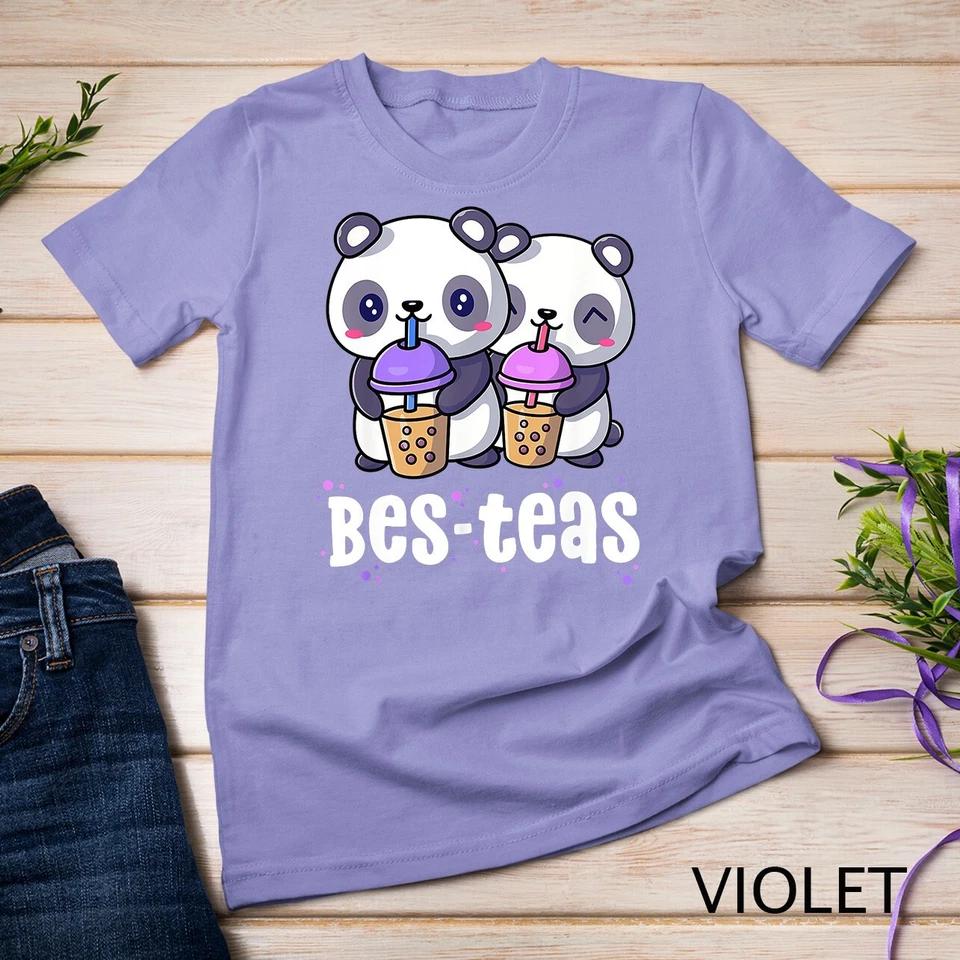 Boba Shirt Women Girls Bes Teas Kawaii Panda Bubble Tea T-Shirt Unisex T-shirt 12 S