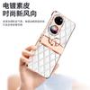Luxury Fashion Diamonds Leather Plating Ring Holder Phone Case For Huawei P50 Pocket Hinge Full Protection Case Cover