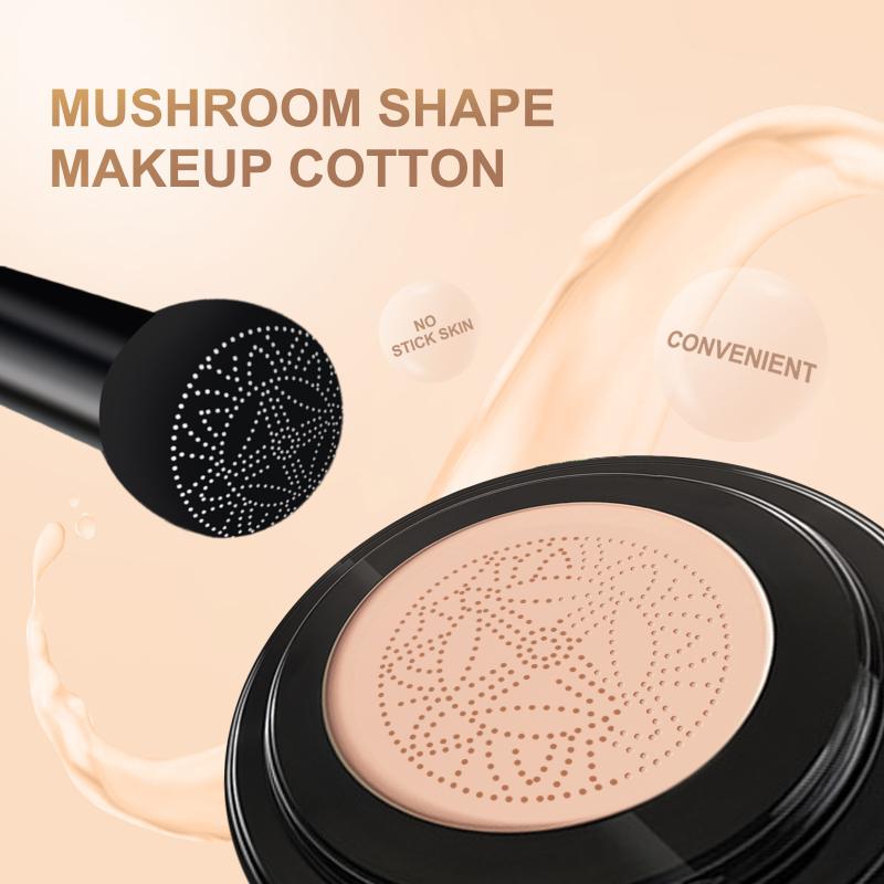 Le coussin d'air en tête de champignon couvre les imperfections du visage, éclaircissant, hydratant, fond de teint naturel nu