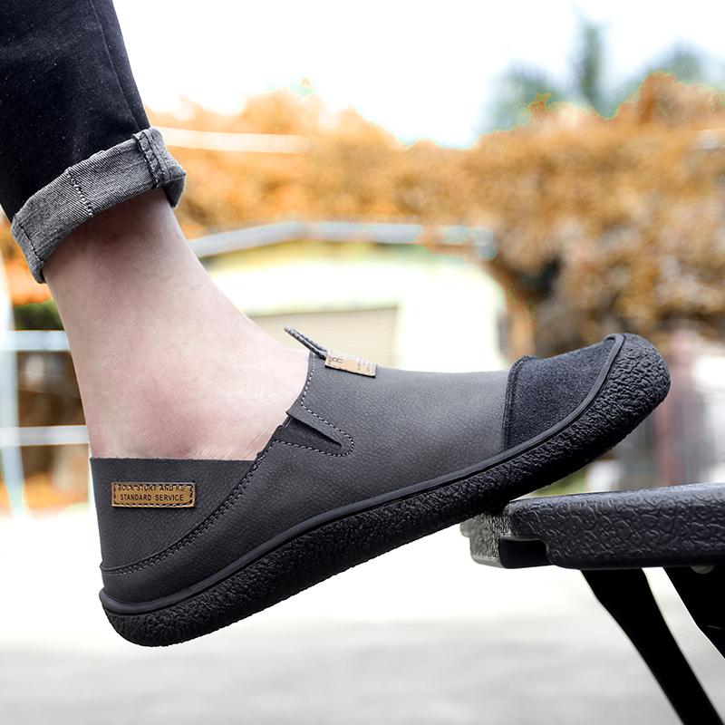 Chaussures en cuir faites main pour hommes Chaussures de randonnée décontractées Chaussures d'extérieur pour la marche et la conduite Tête large Grande taille