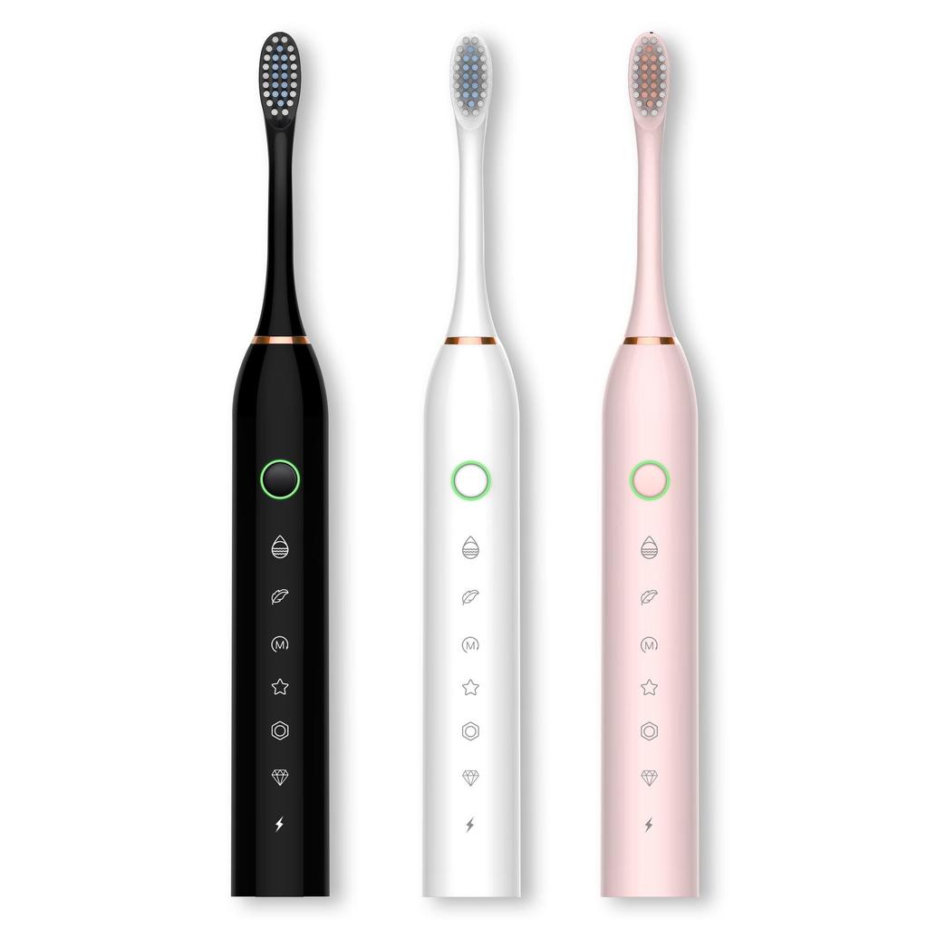 Rechargeable Waterproof Ultrasonic Electric Toothbrush with Soft Bristles for Adults & Children
