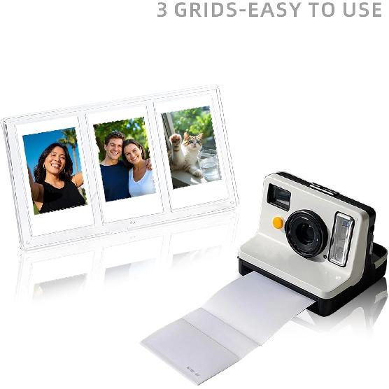 Mini Picture Frame for 2x3 Films, 3 Grid Clear Table Photo Frame for Mini Photo tant Film