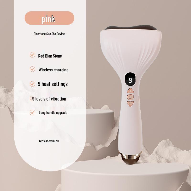 Lightweight Portable Electric Gua Sha Board with Bian Stone Vibration & Heating for Massage