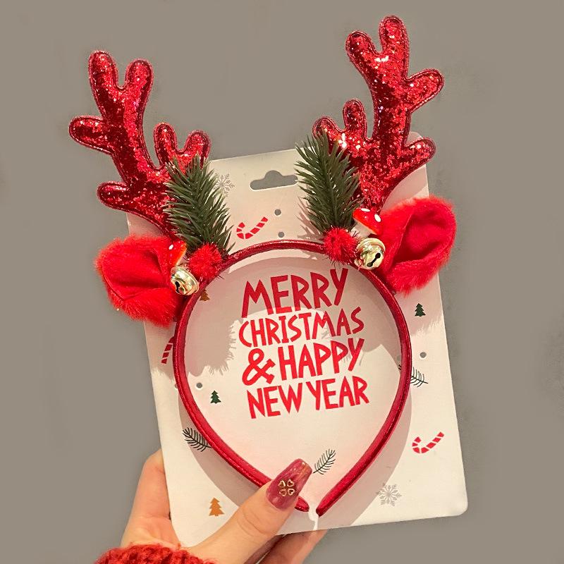Mori Style Reindeer Antler Headband: Cute Christmas Hair Clip for Women & Kids