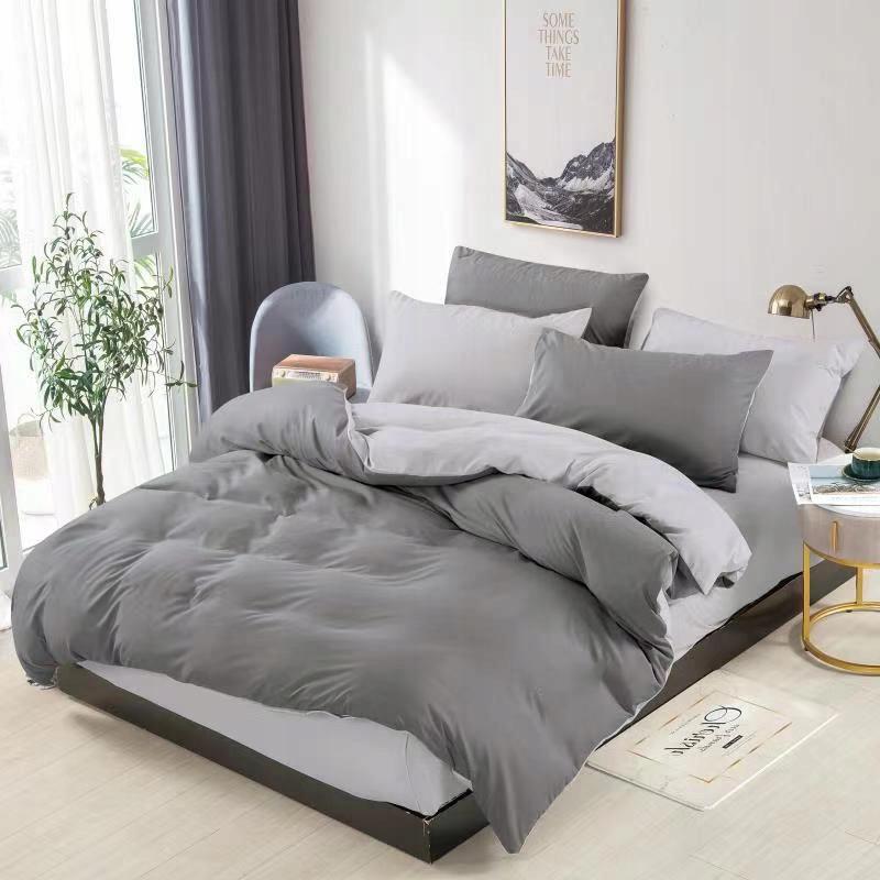 Double-sided Bedding 160x200 100% Cotton, Large Selection of Colors, Blue, Gray
