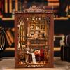 DIY Book Nook Miniature Wooden Dollhouse with Light Bookshelf Insert Decoration Model for Bookshop Memories 3D Puzzle Assembly