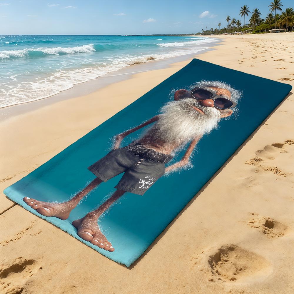 Asciugamano Cartone Animato Vecchio Per Campeggio All'aperto Asciugamano da Spiaggia Uomo Super Divertente Assorbente Asciugatura Rapida Asciugamano Estivo