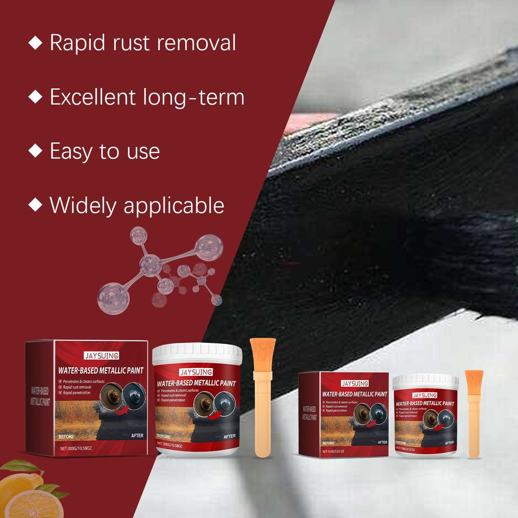 Jaysuing Rust-Converting Primer 100g/300g Rapid Rust Removal, Long-lasting Corrosion Protection! Suitable for Metal Surfaces