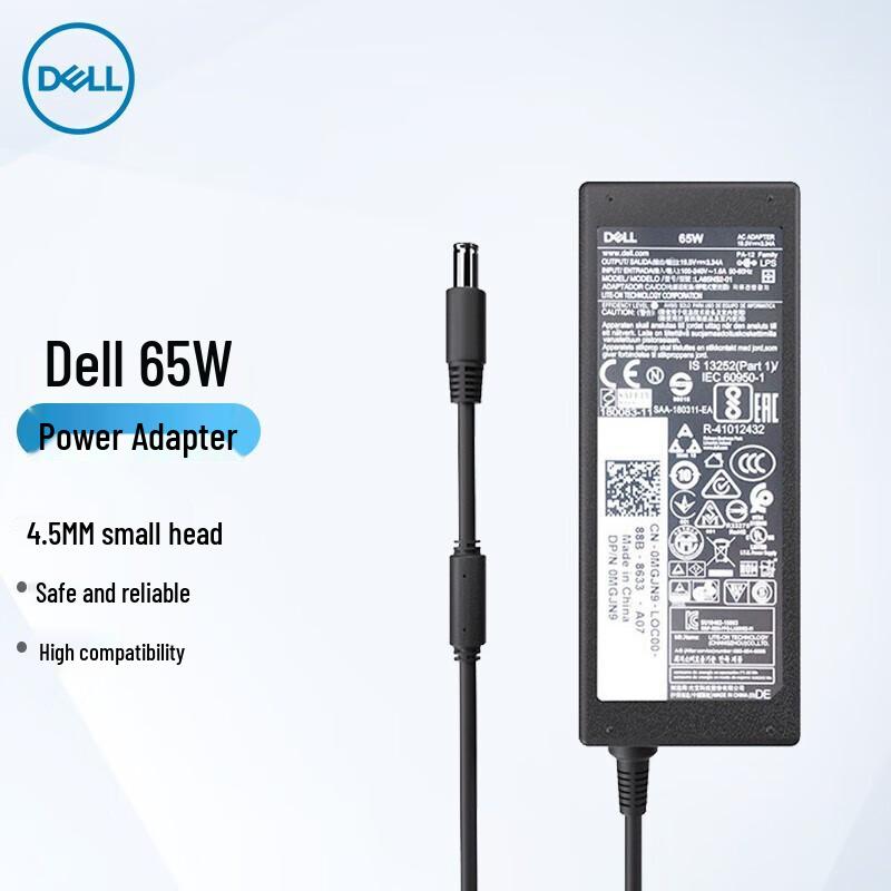 Dell 65W Universal Laptop Charger with Type-C & 4.5mm Round Tip