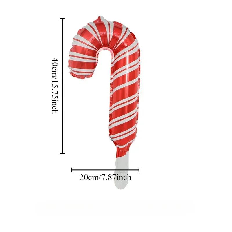 

10PCS Inflatable Christmas Cane 18inch Candy Foil Balloons Large Red Pink Cane for Xmas New Year Decorations Supplies 2024 Navid 10PCS