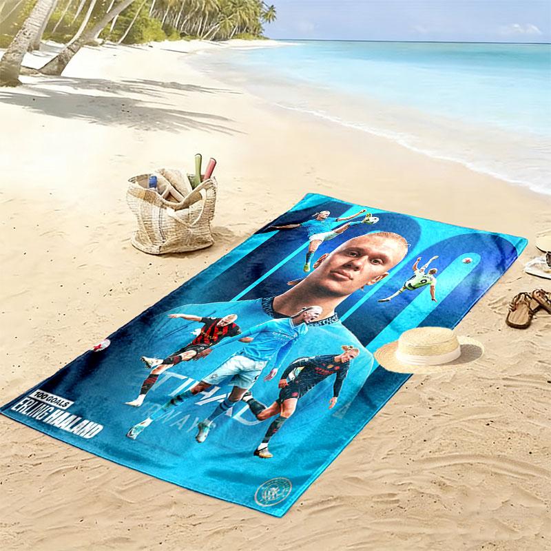 Asciugamano da Spiaggia Stampa Haaland Spirit, Asciugamano Grande Morbido ad Asciugatura Rapida per Spiaggia Campeggio Nuoto