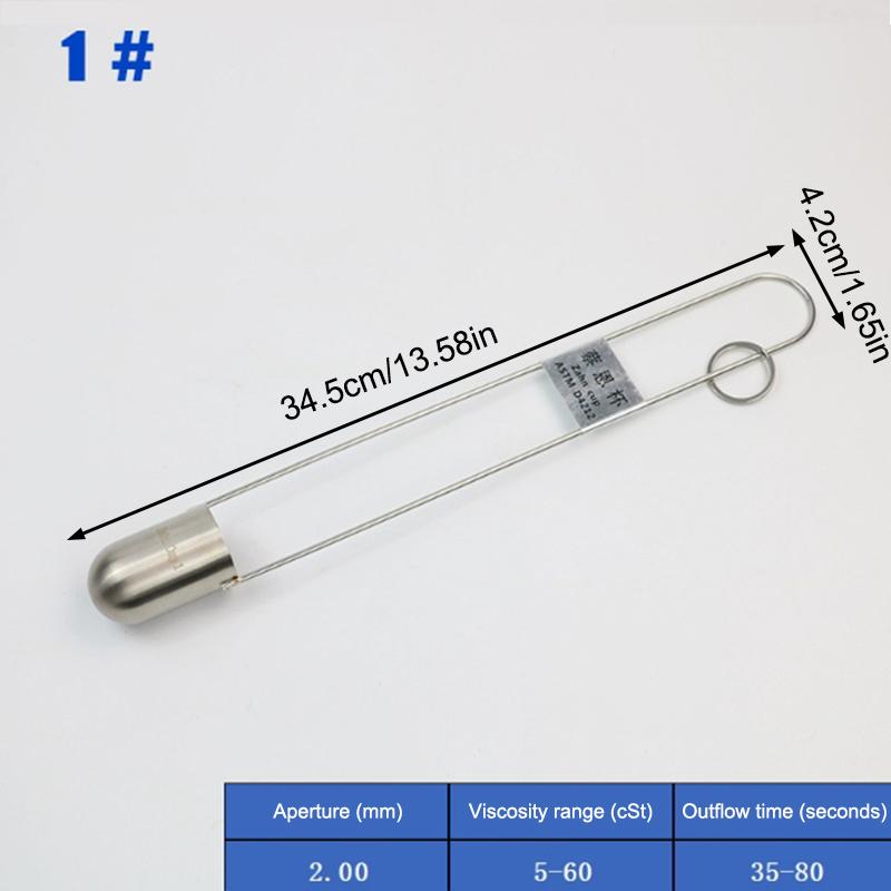 1 Pcs Multi-Specification Zahn Cup Viscosity Cup Stainless Steel Precise Ink Viscosity Cup Viscometer Flow Cup