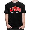Male USA Basketball T Shirts Round Neck Pure Cotton Short Sleeve TShirt Casual Loose Fit Streetwear Clothes