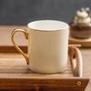 European Style Golden Edged Bone China Coffee Cup Office Electroplated Ceramic Mug Afternoon Tea Cups Household Drinkware