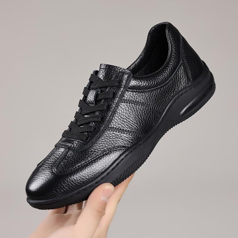 Wiosna 2025 Męskie Casualowe Oddychające Skórzane Buty ze Skóry Bydlęcej - Miękki Design z Prawdziwej Skóry