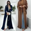 New Middle East Embroidery Robe Long Sleeve Cardigan Robe Dress Embroidered Cardigan Dress