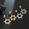 Dawapara Star of David Earrings Drop Dangle Hoop Earrings for Women Je Jewelry Hanukkah Gift Stainless Steel