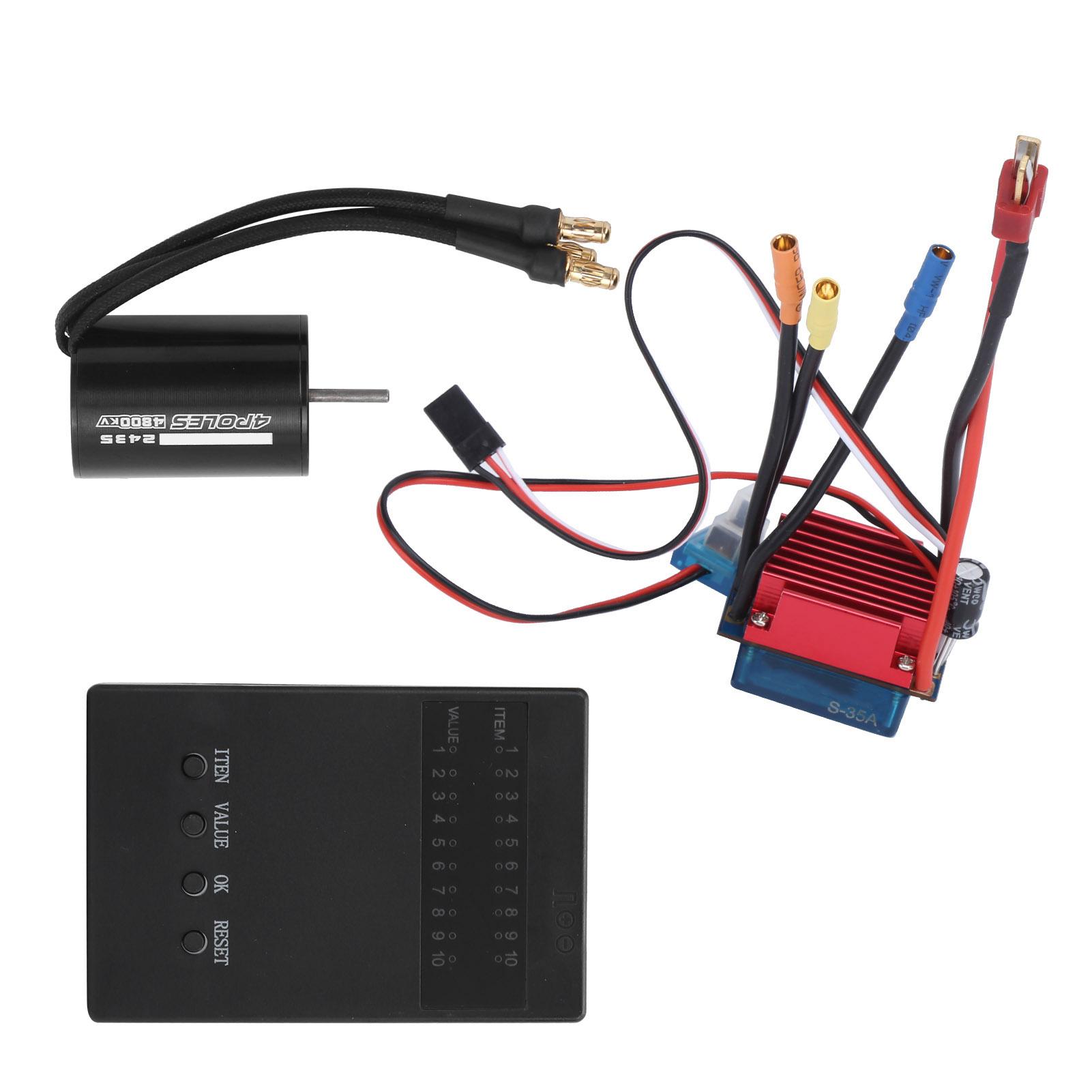 

Безколекторний двигун 2435 4800KV з картою програмування безколекторного регулятора швидкості S35A для радіокерованої машини 116 118