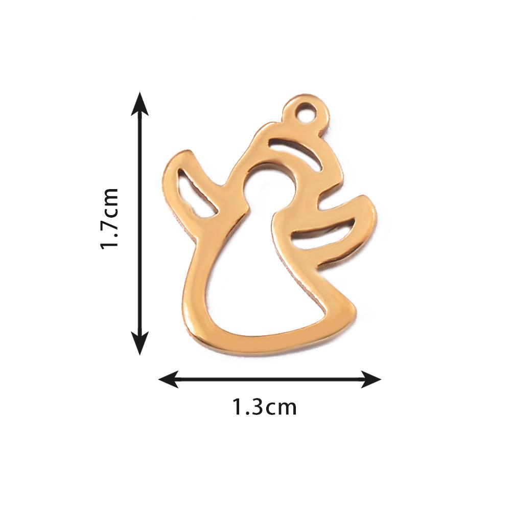 20pcs/lot Stainless Steel Angel Crown Cross Heart Charms Pendant for DIY Bracelet Anklet Earring Jewelry Making Supplies